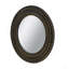 Miroir d'appoint rond noir et doré avec texture tissée