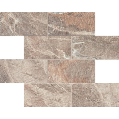 Carreau de mosaïque de mur et de plancher en porcelaine empilée 3 po x 6 po Fossil