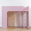 Lit mezzanine pour enfants avec tablettes intégrées et tiroir de rangement, conception bicolore, chambre d'adolescent moderne-201168112-201168116