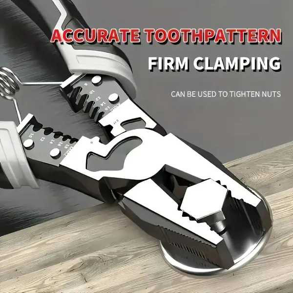 "5-in-1 Industrial Slotted Pliers – Automatic Wire Stripper/Cutter/Crimper – Professional Multi-Tool"