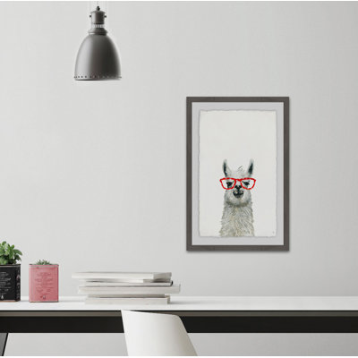 Red Trendy Llama - Painting