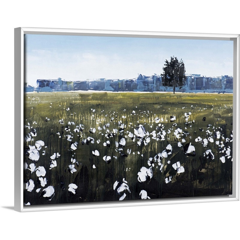 «North Carolina Cotton Field», reproduction sur toile David Shingler, H 20 po x l 26 po x P 1,75 po, Cadre blanc