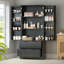 Armoire de cuisine 72 po avec 2 grands tiroirs et support à épices à 8 portes, organisateur de rangement autoportant pour salle de bain, salle à manger, bureau, entrée, blanc-1283894339
