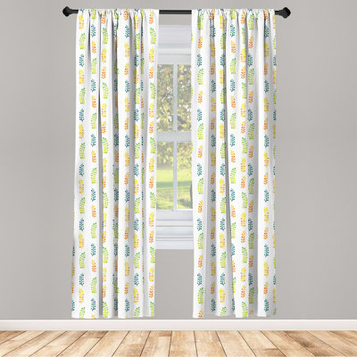 Floral Semi-Sheer Rod Pocket Curtain Panels