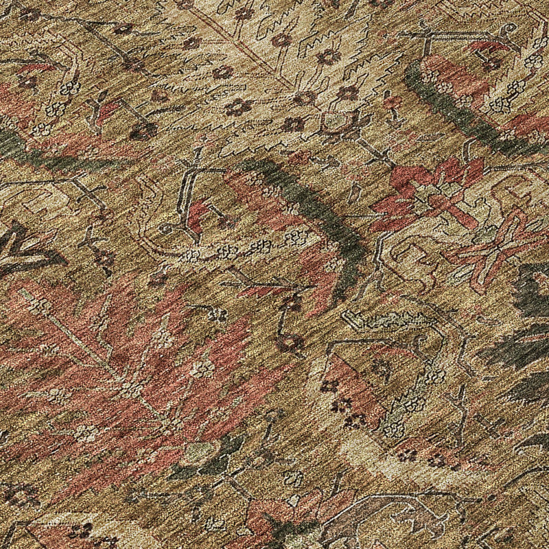 Rustica Brown Washable Indoor-Outdoor Rug - , 8' x 8'