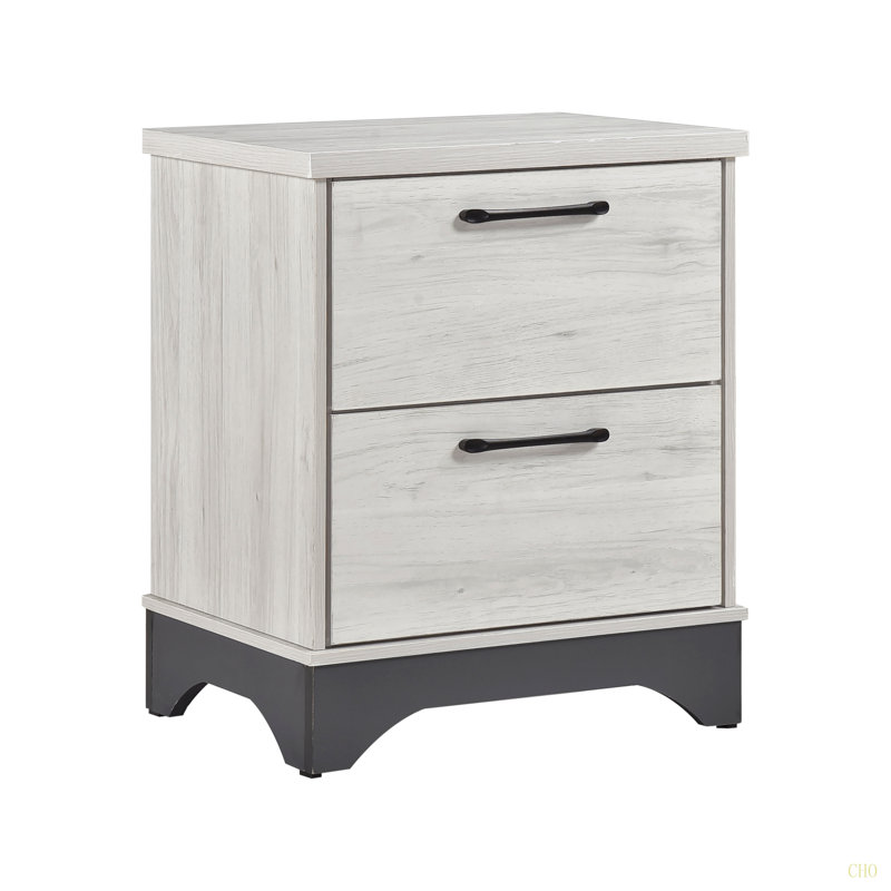 Table de chevet contemporaine à 2 tons et 2 tiroirs