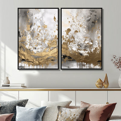 Art moderne moderne abstrait blanc et or