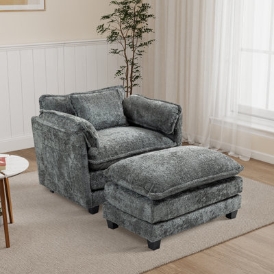 Fauteuil d'appoint surdimensionné avec repose-pieds l 39,74 po