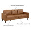Canapé Mid-Century moderne en similicuir et bois manufacturé de 77 po-185593028