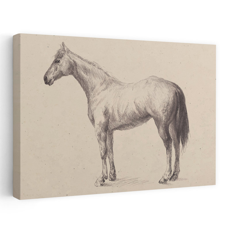 Reproduction d'art mural cheval debout, 16" H x 24" W