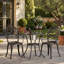 Ensemble bistro en aluminium coulé avec seau à glace 3 pièces CAMDEN, parfait pour les réceptions en plein air et la détente