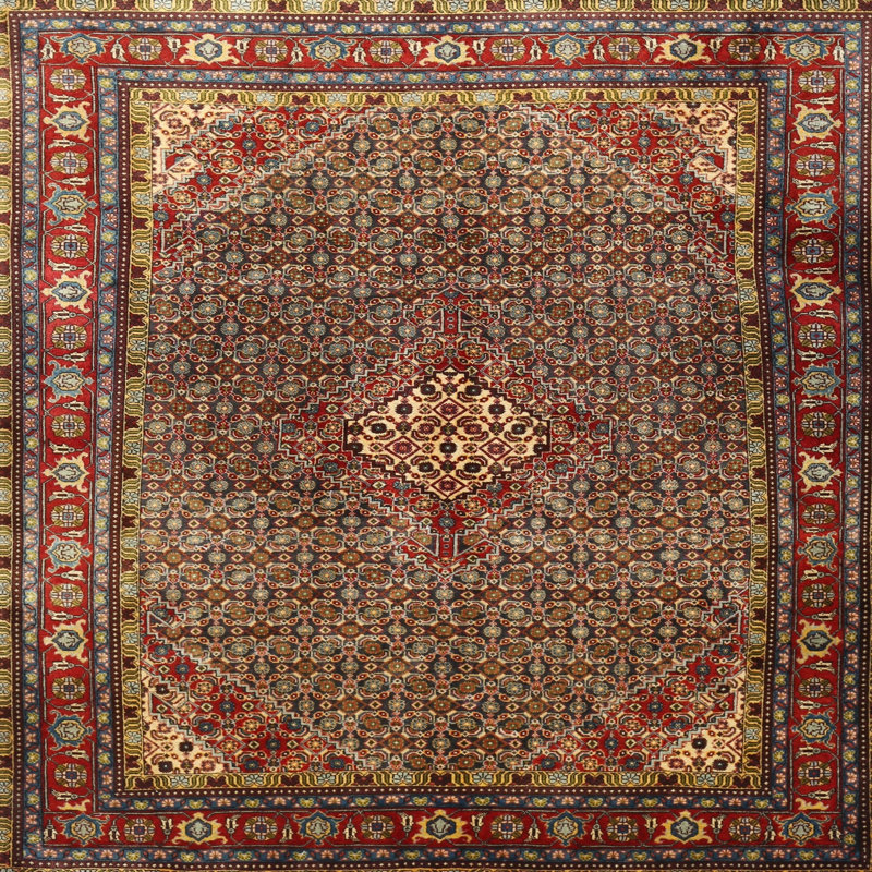 Tapis brun/vert traditionnel Moretown, Carré 4 pi