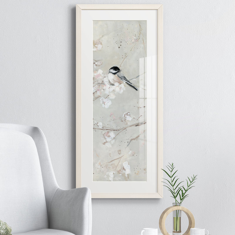 Peinture sur papier encadrée, Blanc