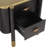 Contemporary 2 Drawers Nightstand With Curved Profile Design, Bedside Table With Metal Feather-Shaped Handles And Exposed Legs, End Table For Living Room And Bedroom, Easy Assembly-2004148855