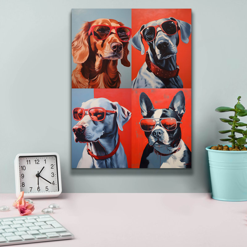 «Epic Graffiti» «Dogs In Shades» par Andreas Magnusson, art mural sur toile, 12 po x 16 po, H 16 po x l 12 po x P 0,75 po