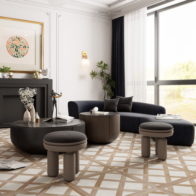 Fusione Intarsio 23-1/2 in. x 23-1/2 in. Porcelain Floor and Wall Tile, Brown Cream