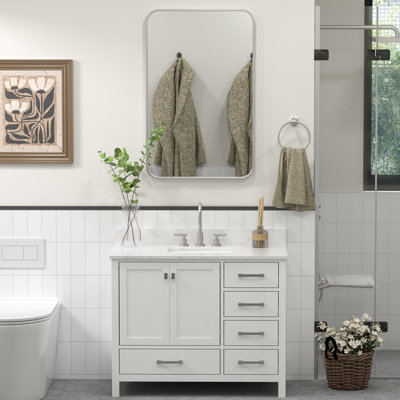 Meuble-lavabo double en bois massif et manufacturé Yakia