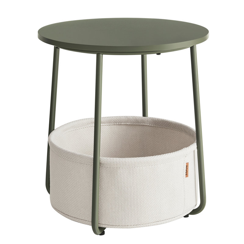 Table de bout, Vert forêt / blanc crème