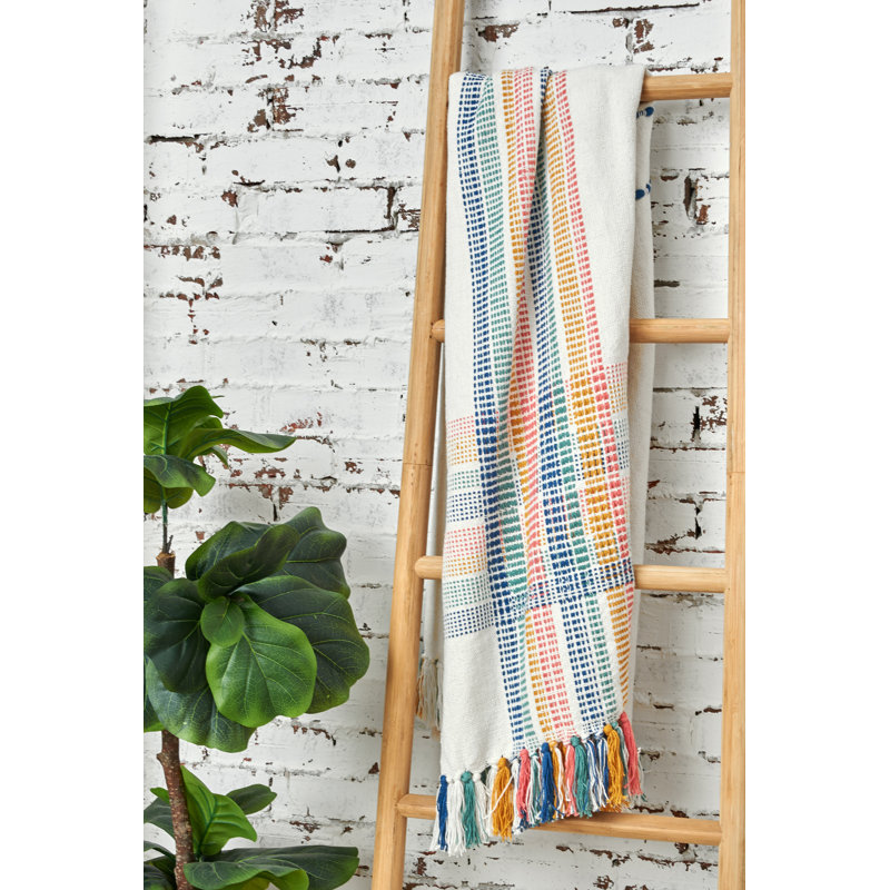 Wille 50" x 60" Multicolor Cotton Woven Throw Blanket