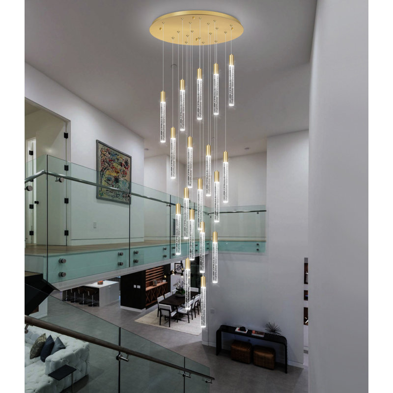 18-lights Led Crystal Chandelier Dimming Light, Gold