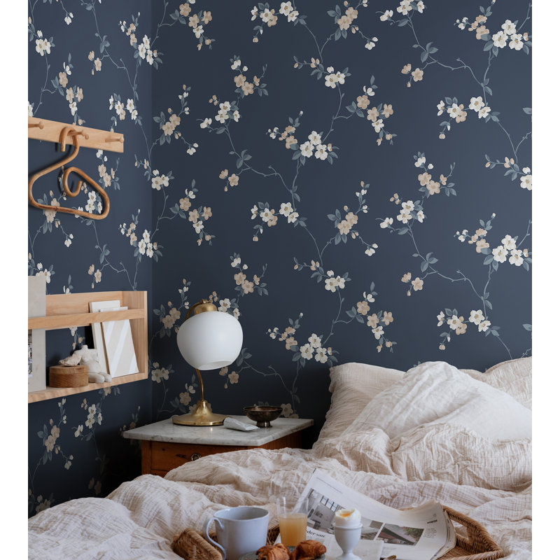 Rouleau de papier peint L 33 pi x l 20,8 po Villa Dalaro 2, Bleu classique