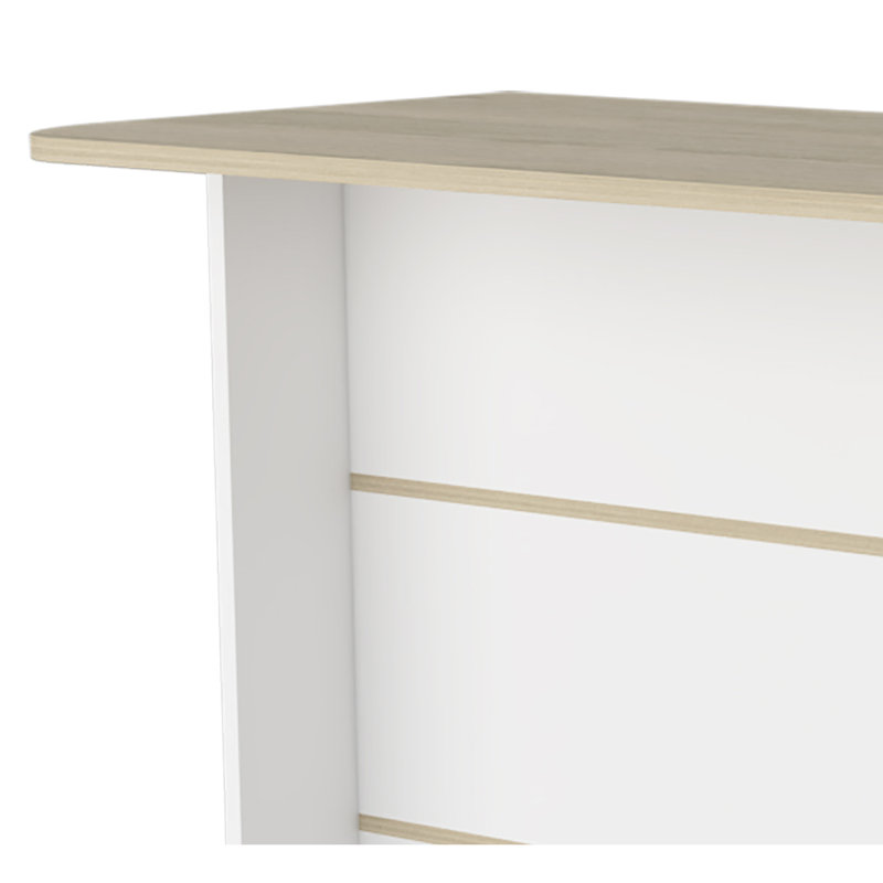White And Light Pine 3-Tier Shelf Kitchen Island