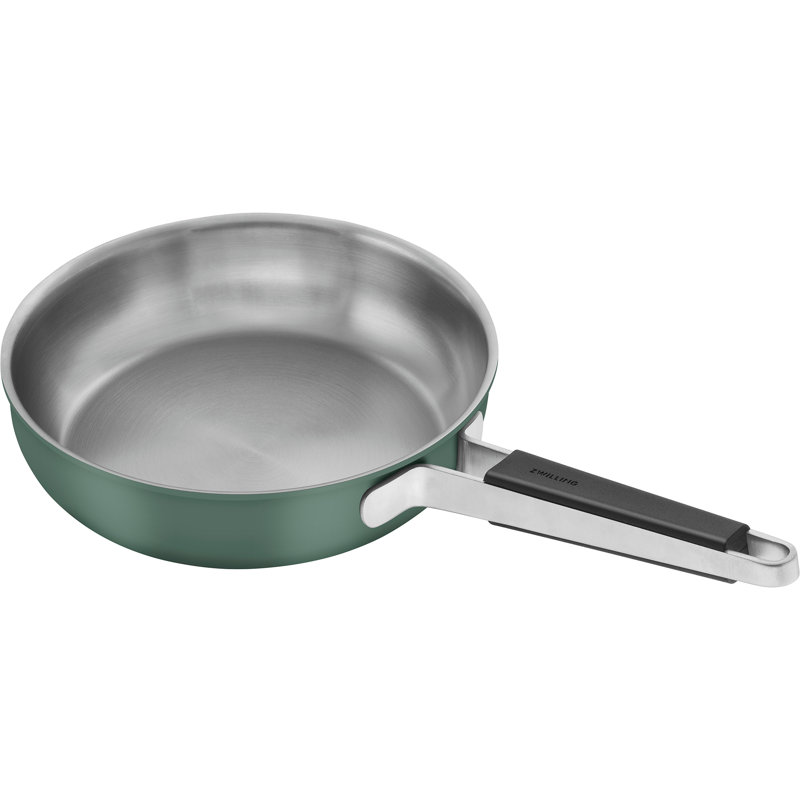ZWILLING Pure 9.5-Inch Stainless Steel Ceramic Nonstick Fry Pan, Green, 9.5", Green