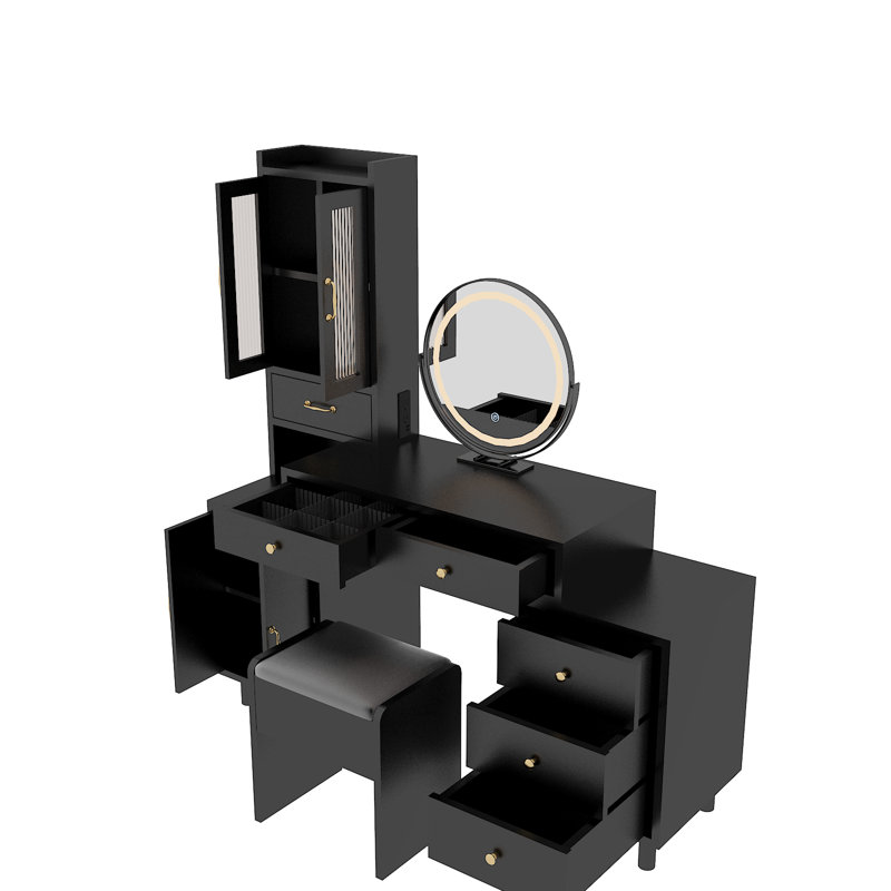 Coiffeuse Claar, Noir