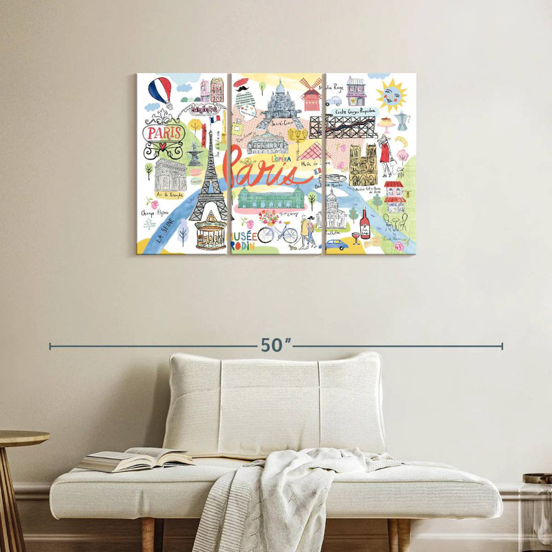 Carte de Paris, H 24 po x l 38 po
