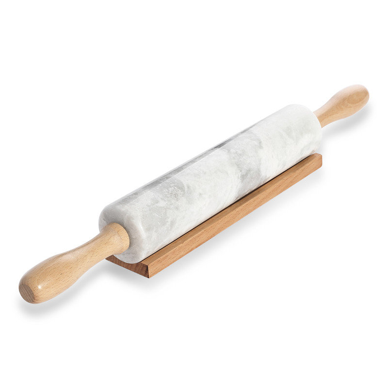 Ensemble de rouleau à pâtisserie en marbre, Grigio Fantasy