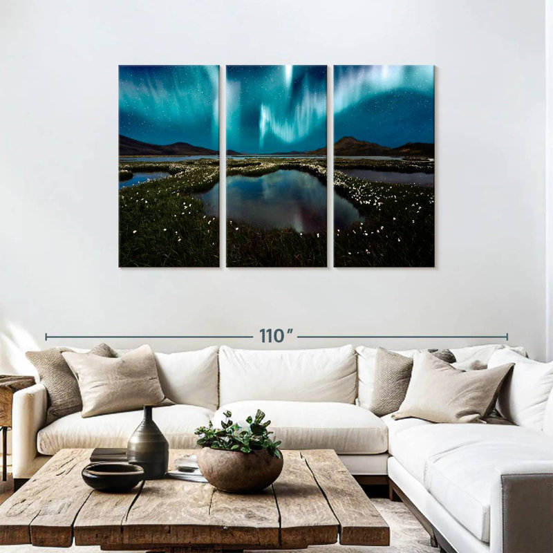 Alvord Landmannalaugar Northern Lights, H 48 po x l 74 po