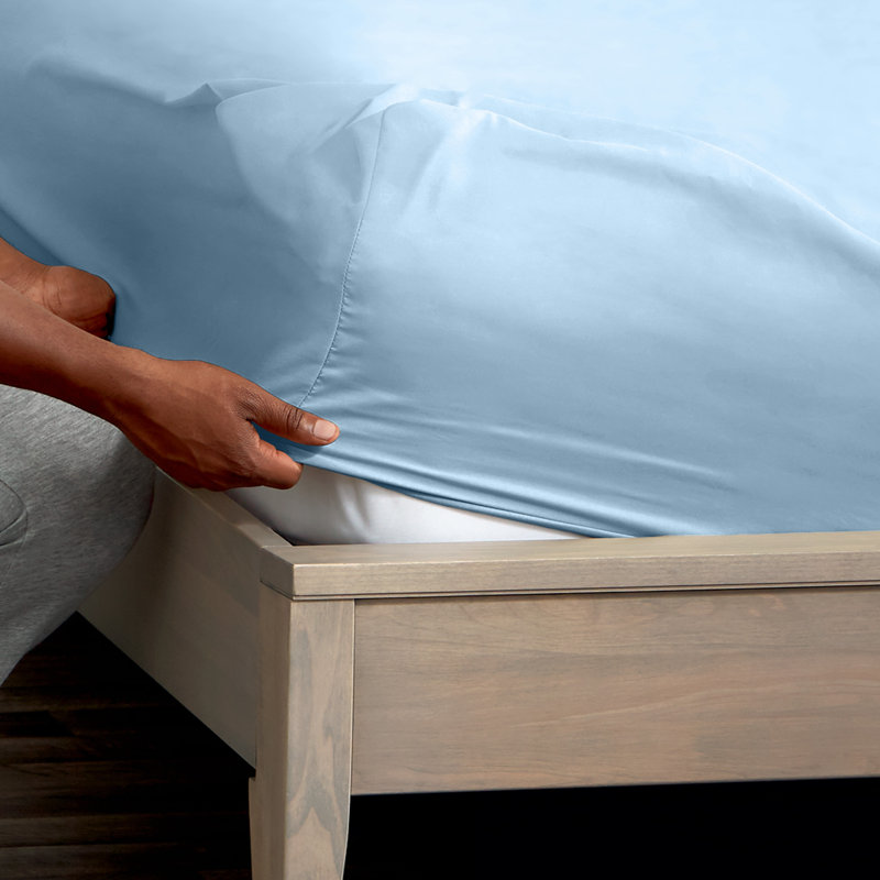 Extra Deep Microfiber Fitted Sheet, Full XL Fitted Sheet, Light Blue