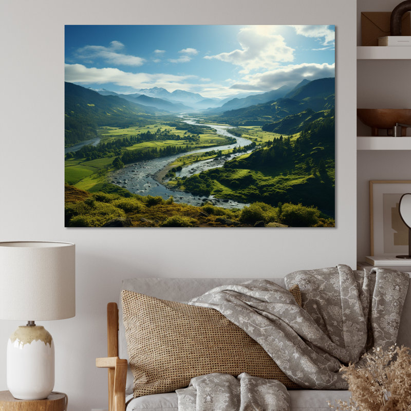 «USA River Columbia Gorge Landscape II», reproduction sur toile, H 16 po x l 32 po x P 1 po, Toile tendue