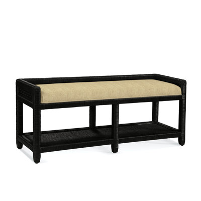 Glinda Wicker Shelves Storage Bench by Birch Lane