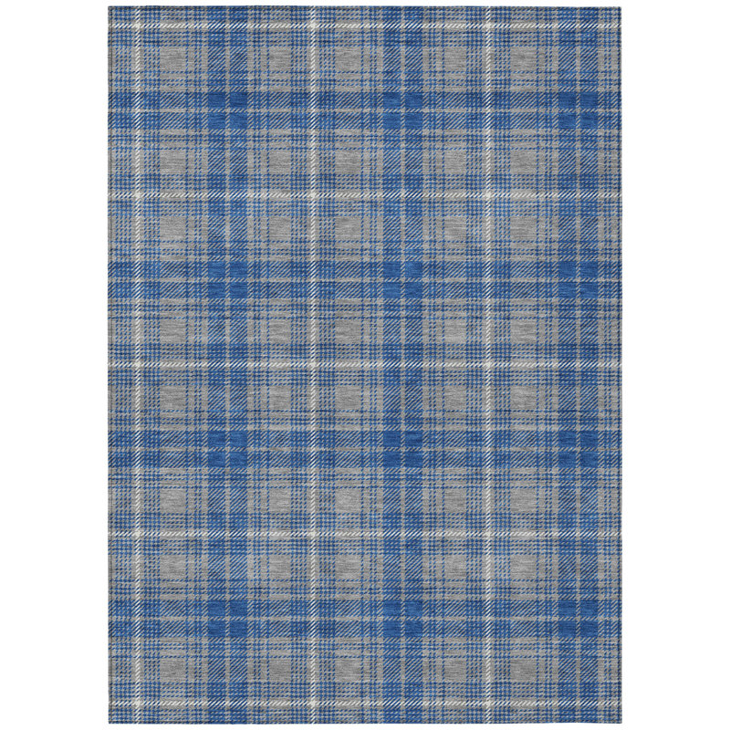 Tapis d'intérieur lavable à carreaux gris 9 'X 12'
