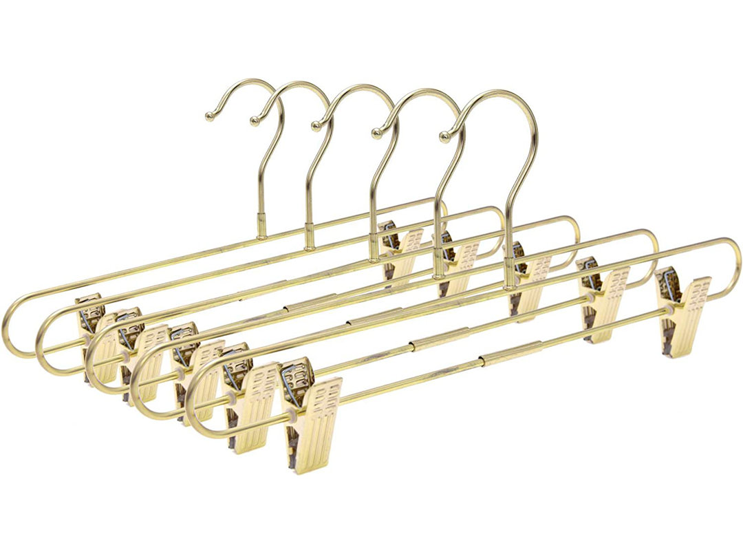 Metal Non-Slip Hangers With Clips (Set of 100) Everly Quinn