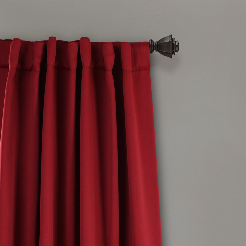 Panneaux de rideaux thermiques et occultants de couleur unie avec languette de suspension arrière Lush Decor, Rouge