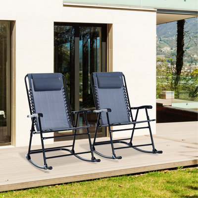Chaise berçante d'extérieur en métal Dorantes