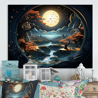 Dreamy Moonlit Jungle II - Paysage abstrait