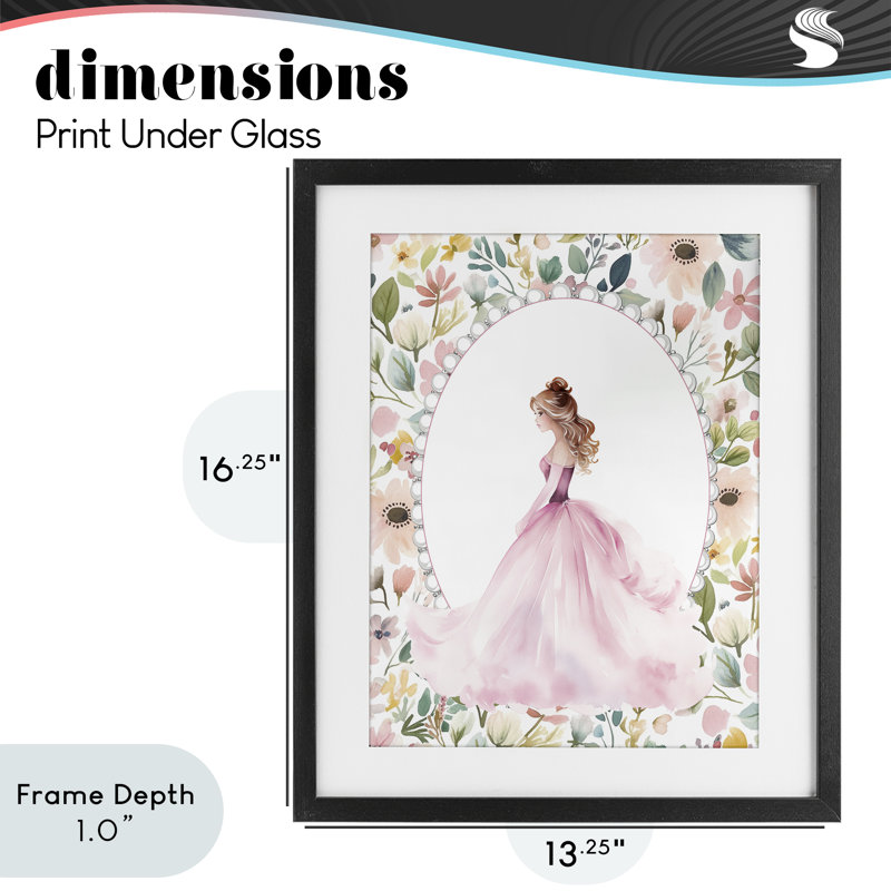 «Elegant Princess Love», reproduction encadrée sous verre, design par Christine Simpson Art, H 16 po x l 13 po