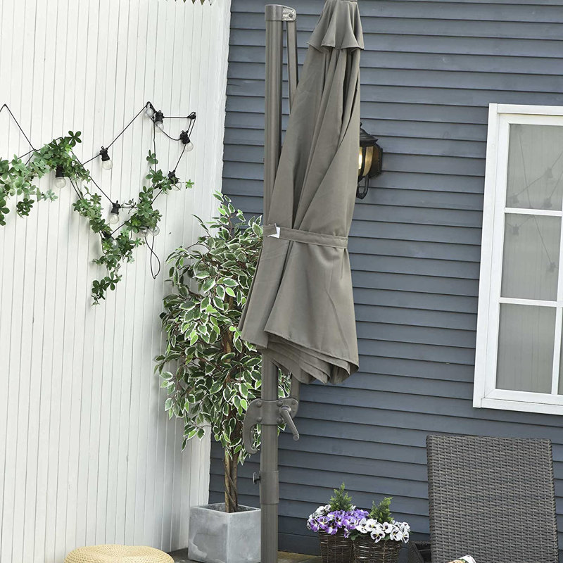 SaintCroix 3(m) Patio Offset Parasol Roma Cantilever Umbrella, Grey