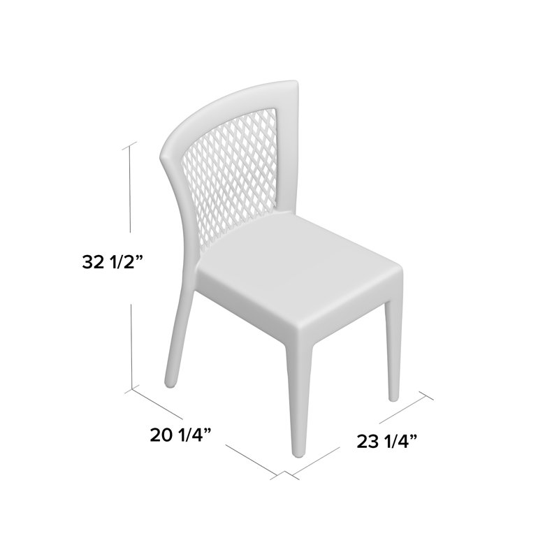 Wanita All Weather Wicker Stackable Dining Side Chairs, Brown