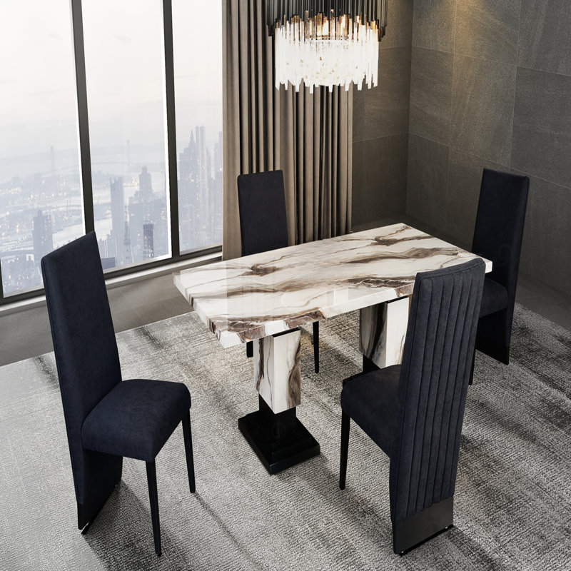 Ensemble de table à manger blanc / noir