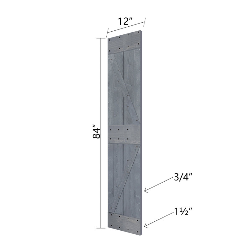 Carbon Gray Solid Wood Bi-Fold Barn Door with Matte Finish