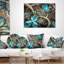 Coussin décoratif à fleurs fractales bleu clair
