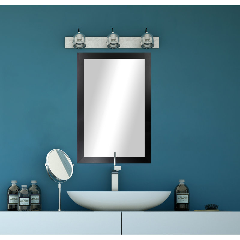 Miroir d'appoint mural Alacazar, Noir, 32,5 po x 26,5 po