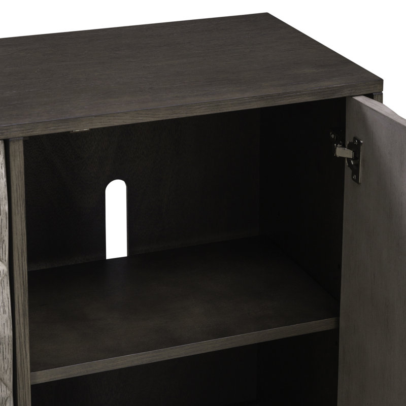 Prism 82'' Gray and Brown Media Console with Cabinets