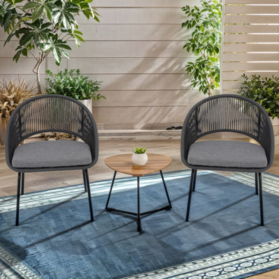 Ensemble de conversation de patio en osier pour l'extérieur