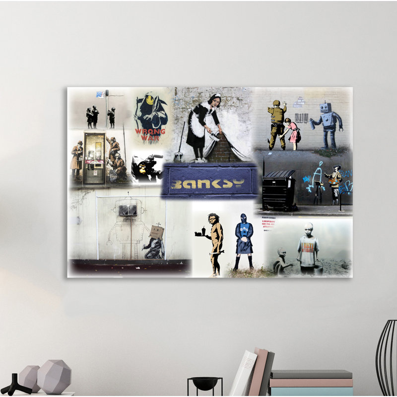 Slight Color Collage by Banksy - Wrapped Canvas Print, 41 cm H x 61 cm W x 4 cm D