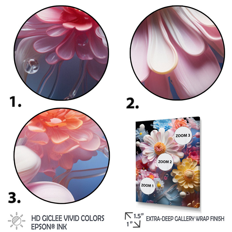 Rose, jaune, abstrait, natures mortes - impression, Cadre simple noir, H 40 po x l 30 po x P 1,5 po